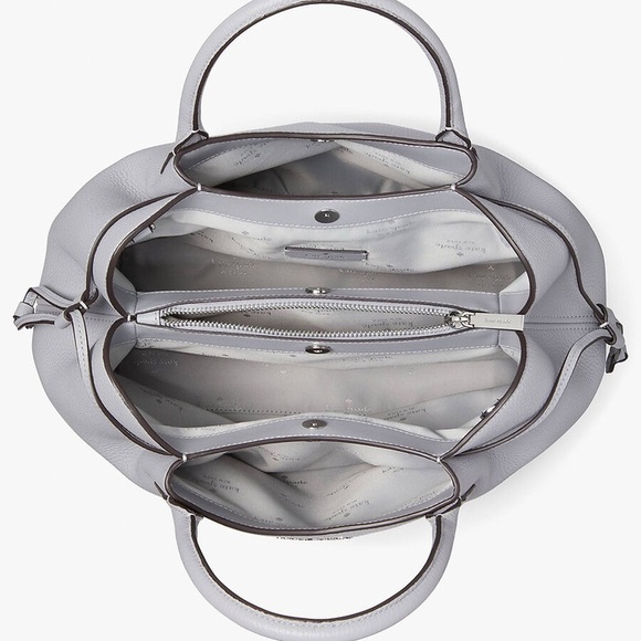 Kate Spade Gray, Pebbled Leather Dumpling Handbag - Large - Picture 4 of 7